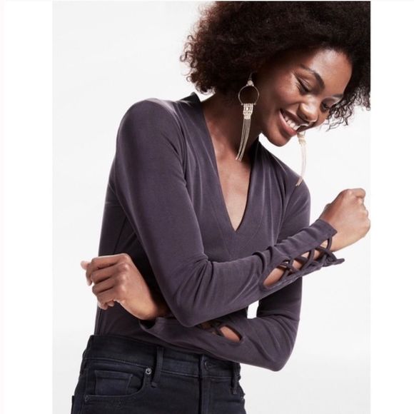 Lucky Brand Tops - NWT Lucky Brand Long Sleeve Ribbed V Neck Bodysuit